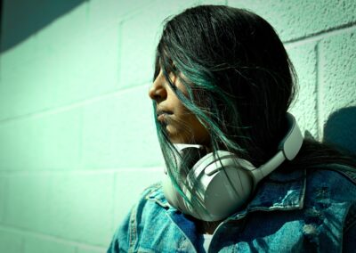 a man wearing headphones